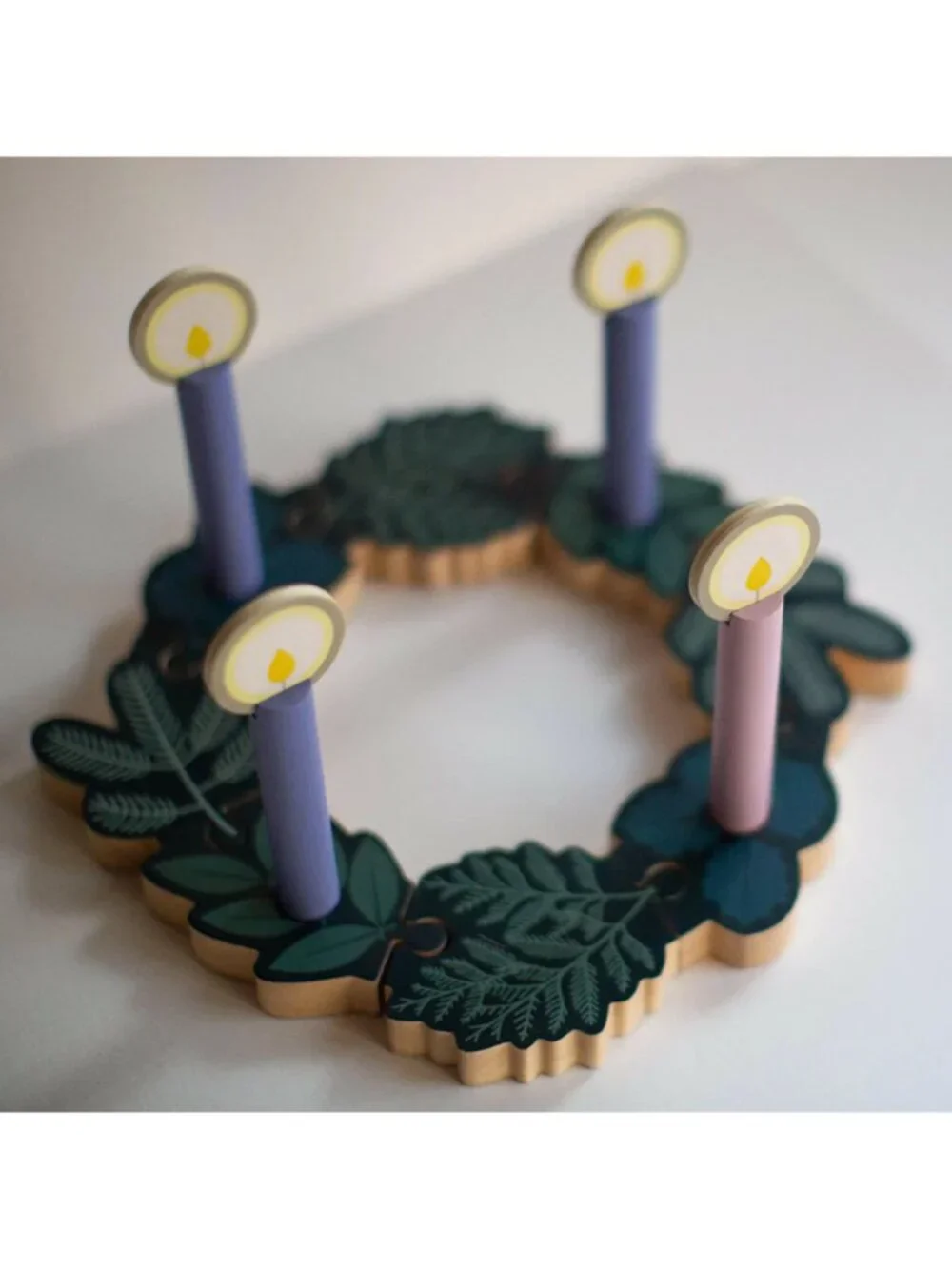 Advent Wreath NWT – Double-sided Advent to Christmas Wooden Wreath Set